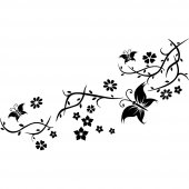 Stickers fleur papillon