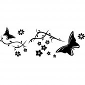 Stickers fleur papillon