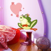 Autocollant Stickers mural enfant grenouille amoureuse