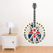 Autocollant Stickers mural ado guitarre angletterre rock star