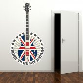 Autocollant Stickers mural ado guitarre uk rock star 