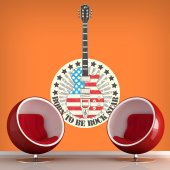 Autocollant Stickers muraux ado guitare usa