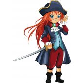 Stickers jeune fille pirate