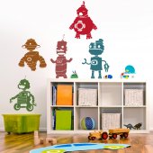 Autocollant Stickers enfant kit 5 robots