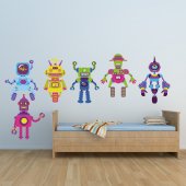 Autocollant Stickers muraux enfant kit 6 robots