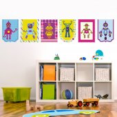 Autocollant Stickers muraux enfant kit 6 robots