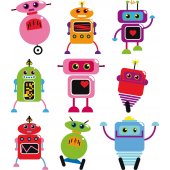 Stickers kit 9 robots