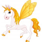 Stickers licorne ailes jaune