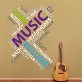 Autocollant Stickers mural ado musique 