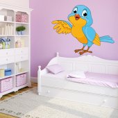 Autocollant Stickers mural enfant oiseau bleue