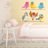 Autocollant Stickers muraux enfant oiseaux fil