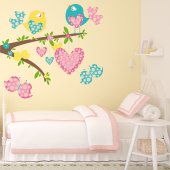 Autocollant Stickers mural enfant oiseau papillon