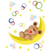 Autocollant Stickers mural enfant ourson dormeur