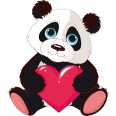 Stickers panda coeur