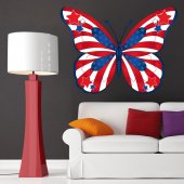 Stickers papillon usa