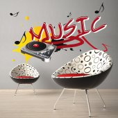 Autocollant Stickers mural ado platine musique