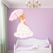 Autocollant Stickers muraux enfant princesse ombrelle