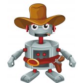 Stickers robot cowboy