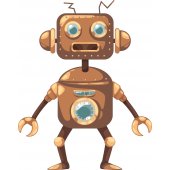 Stickers robot cuivre