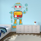 Autocollant Stickers muraux enfant robot hello 