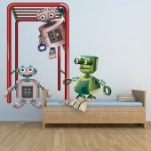 Autocollant Stickers mural enfant robot sportif