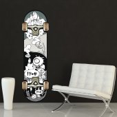 Autocollant Stickers mural ado skate   