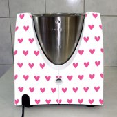 Stickers Thermomix TM 31  Pluie de coeur rose 