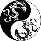 Stickers ying yang dragon