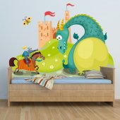 Autocolante decorativo infantil dragón