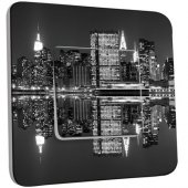 Interrupteur Décoré Poussoir  New York Manhatan Black&White