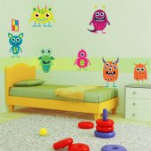 Kit Autocolante decorativo infantil 9 monstro