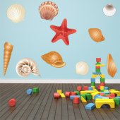 Autocollant Stickers enfant kit 10 coquillages