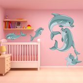 Autocollant  enfant kit stickers 5 dauphins