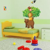 Autocollant Stickers enfant arbre animaux