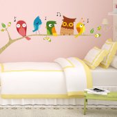 Autocollant Stickers enfant branche oiseaux