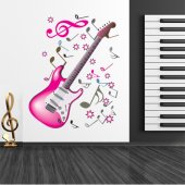 Autocollant Stickers ado guitarre note