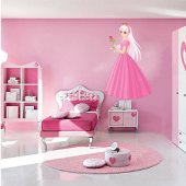 Autocollant Stickers enfant princesse avec rose