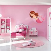 Autocollant Stickers mural enfant sirene